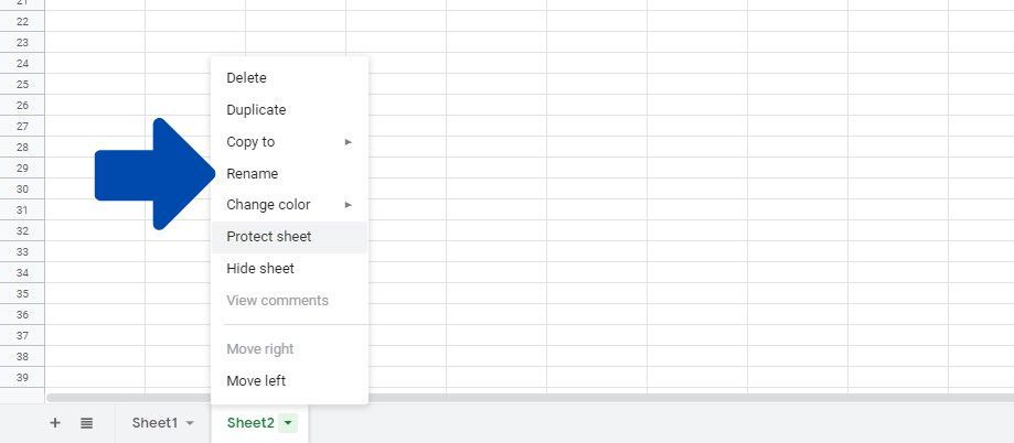 Managing Spreadsheets by renaming a sheet