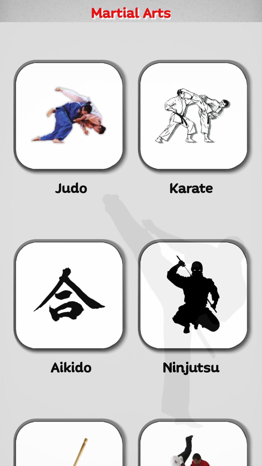 Martial Arts training mobile apps