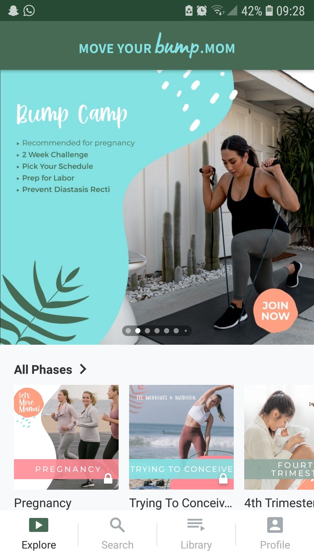 Move Your Bump mobile prenatal exercise app