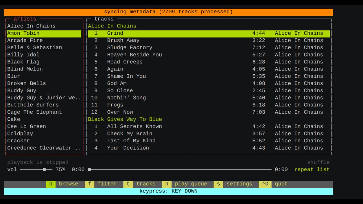 Lecteur de musique en ligne de commande Musikcube pour Linux
