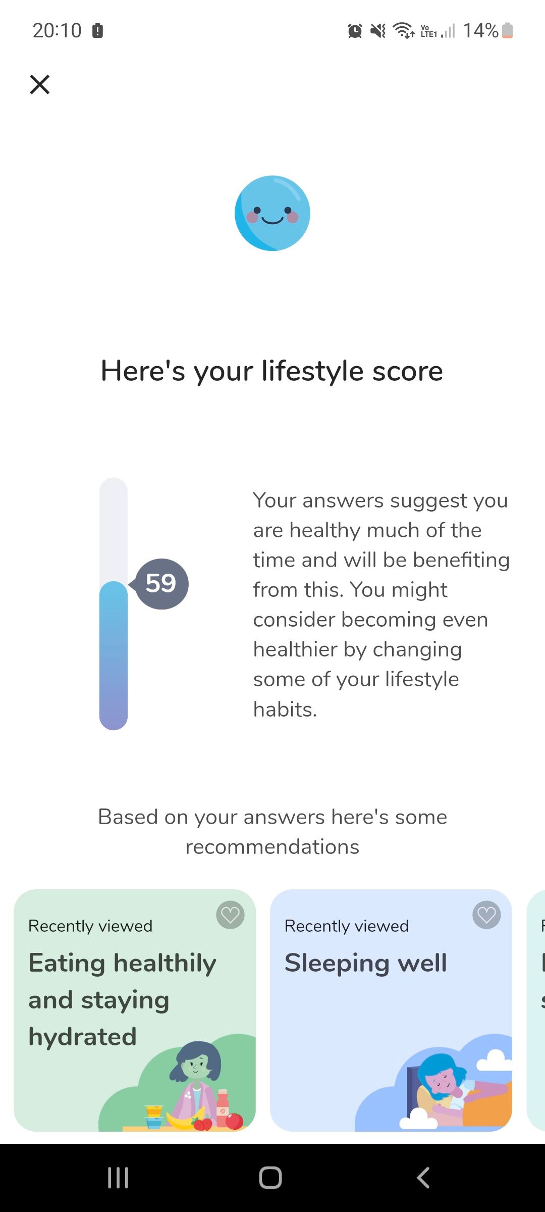 My possible self mental health mobile app lifestyle score