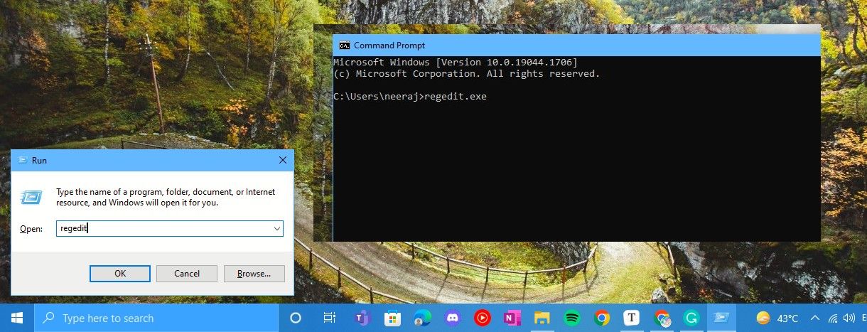 ویرایشگر رجیستری را از طریق RUN یا Command Prompt باز کنید