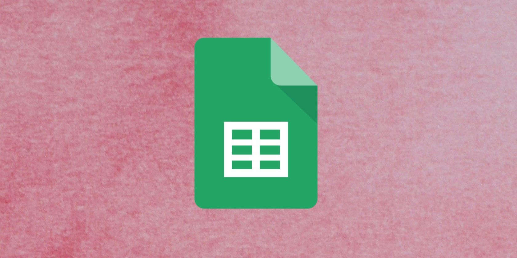 The Google Sheets logo floating on a pink background