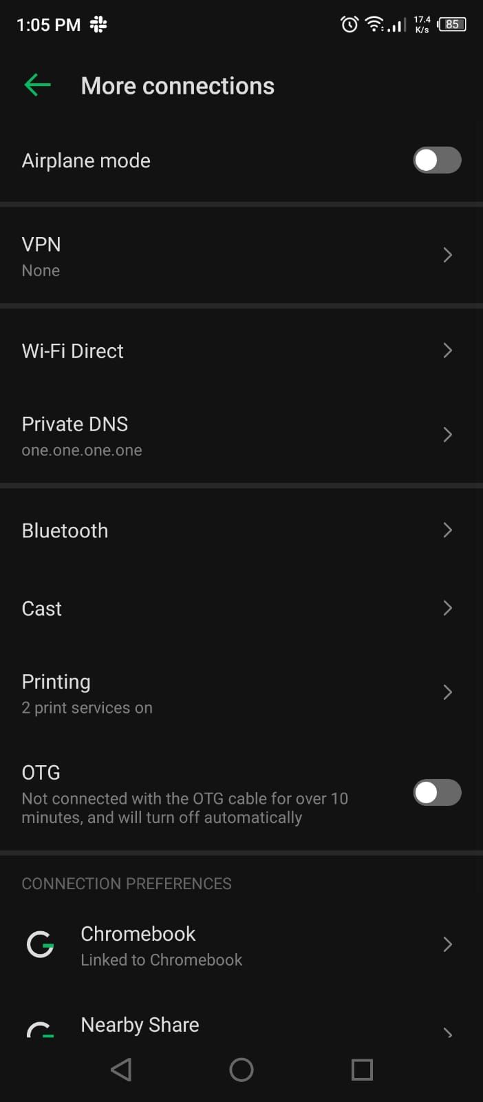 Private DNS option in Android Settings
