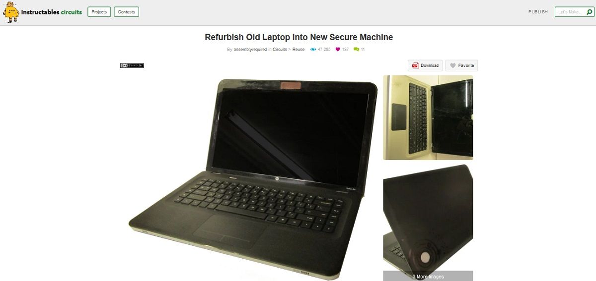 Refurbish Old Laptop Into New Secure Machine project page screen grab