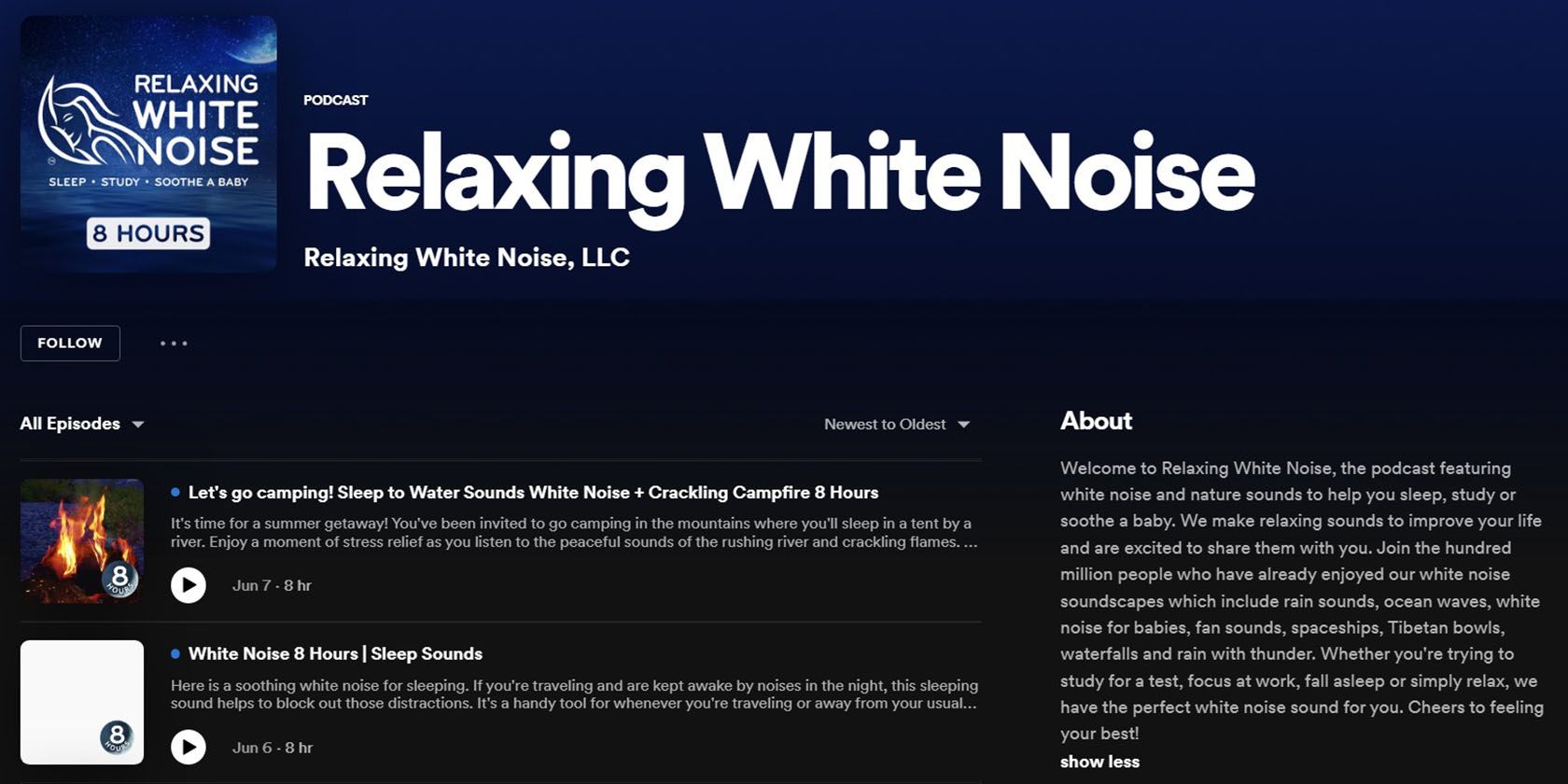 Relaxing White Noise Podcast