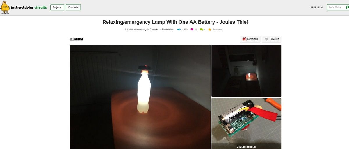 Screen grab of Relaxing_emergency Lamp With One AA Battery - Joules Thief