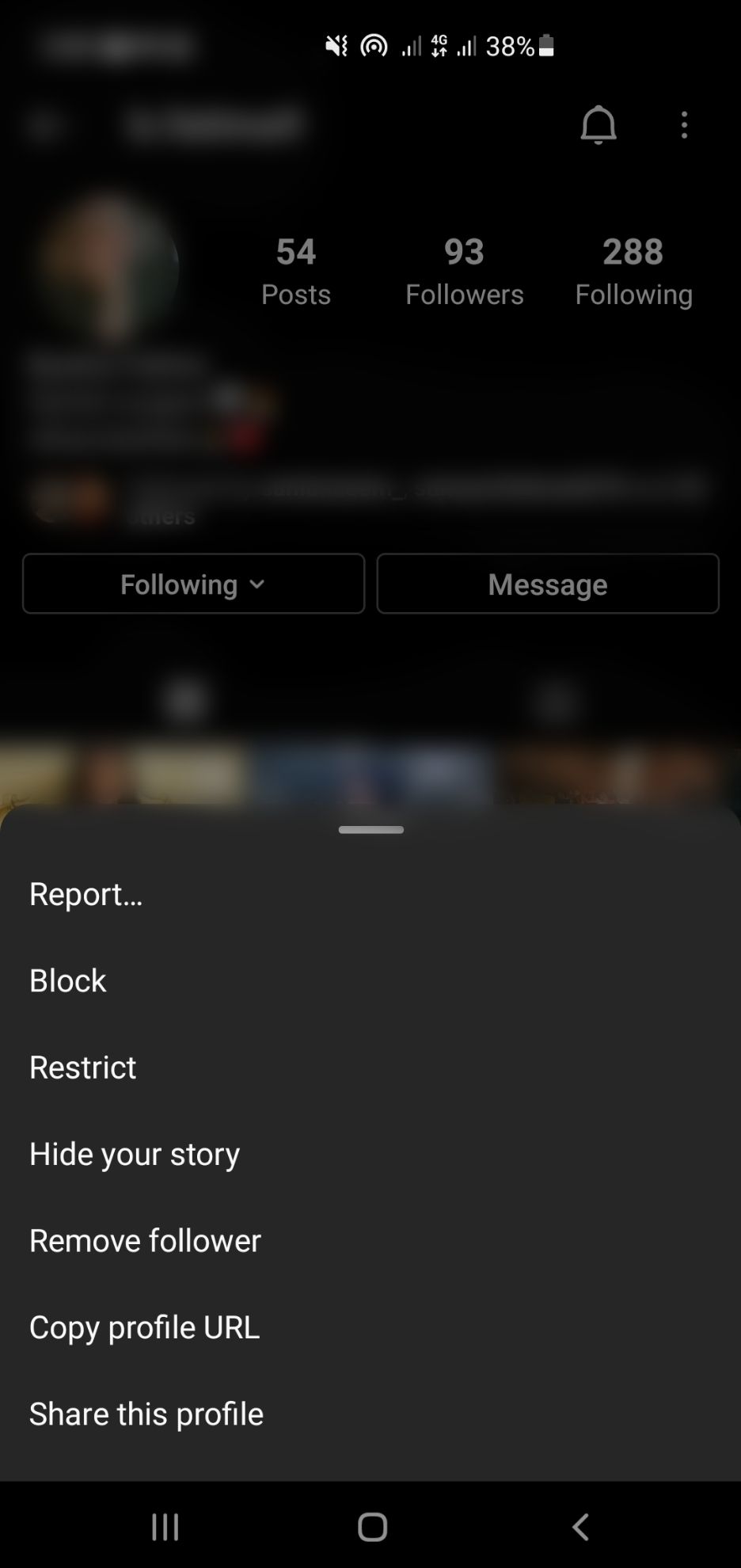 Report or block on Instagram