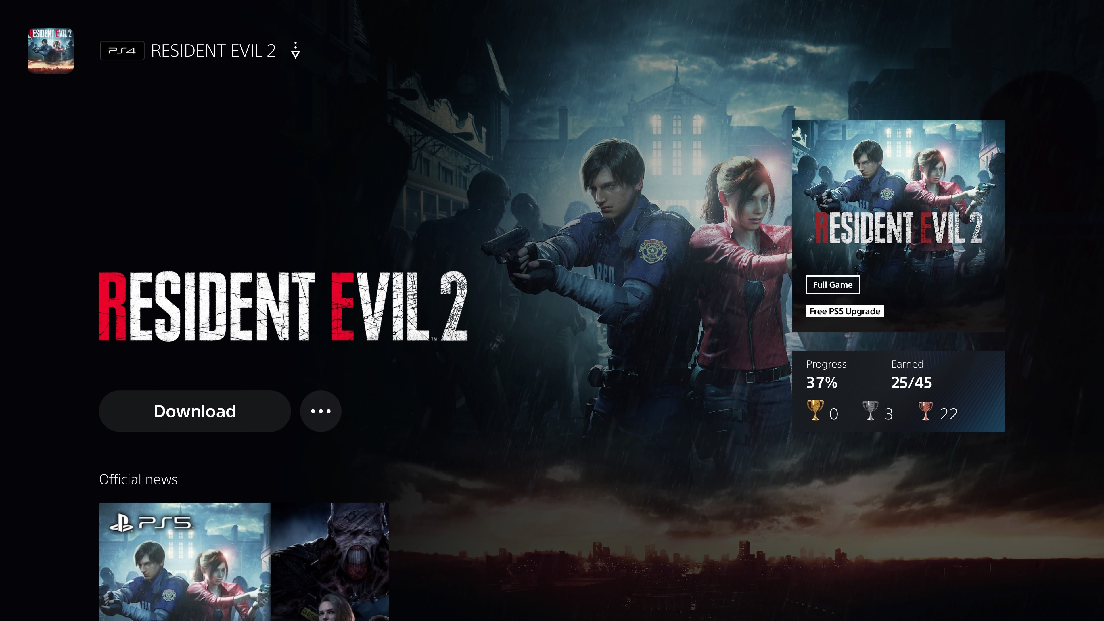 Resident Evil 2 Free Upgrade Screen