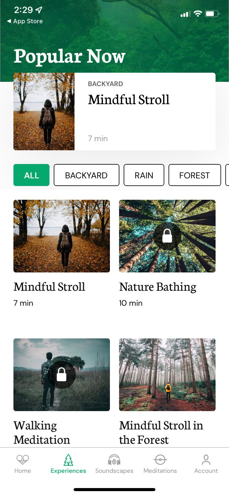 Roots App Popular Experiences