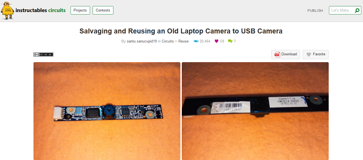 Salvaging and Reusing an Old Laptop Camera to USB Camera Screengrab