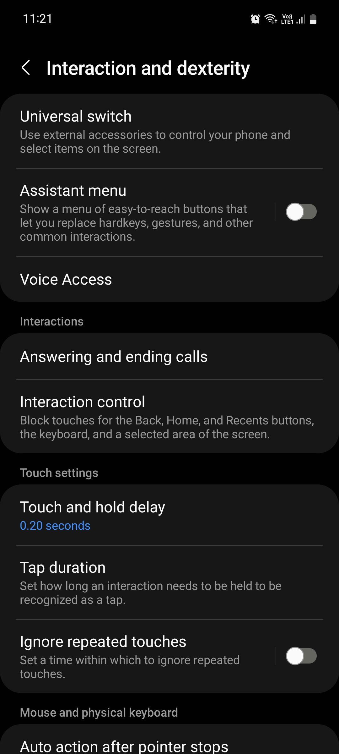 Samsung Interaction and dexterity