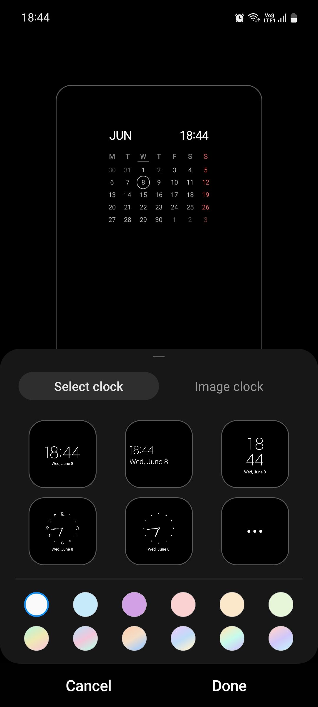 Samsung One UI Always On Display clock style