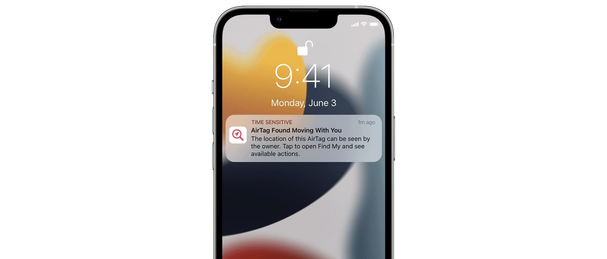 Apple AirTag Moving with you notification