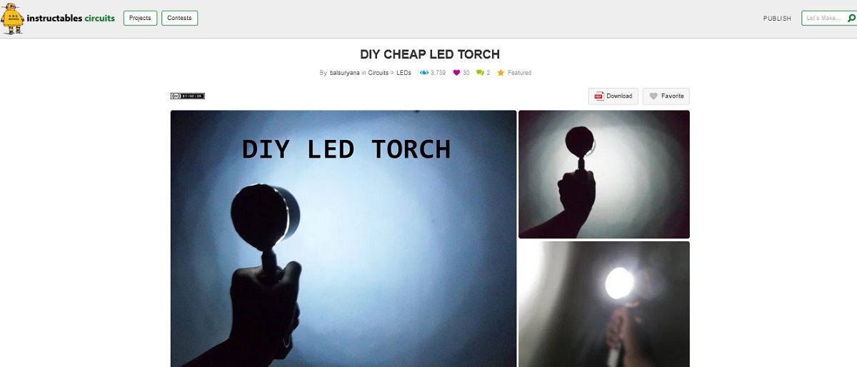 Screen grab of  DIY CHEAP LED TORCH