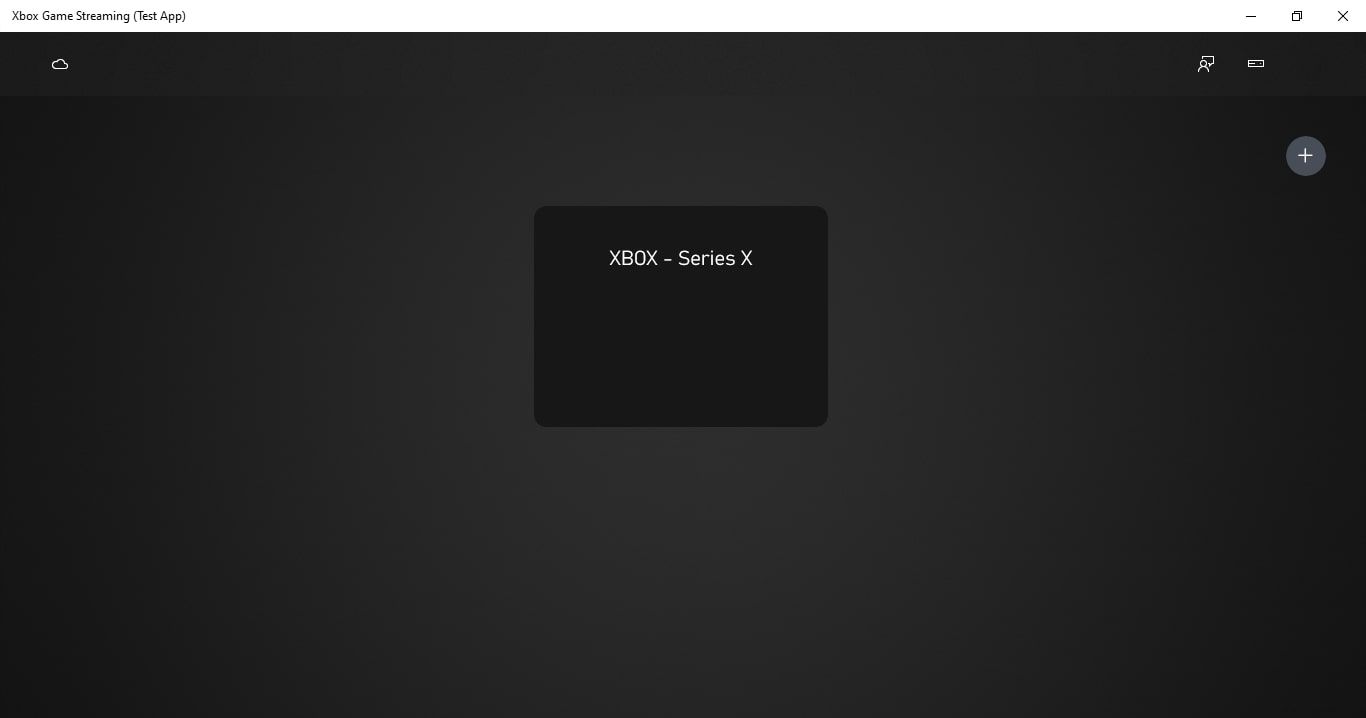 A screenshot of the main menu of the Xbox Game Streaming Test App