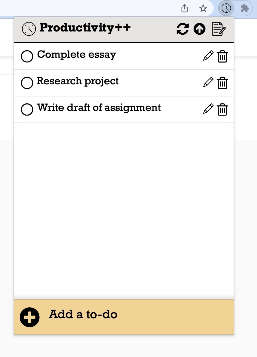 Screenshot of Stay on Task Chrome extension showing task screen