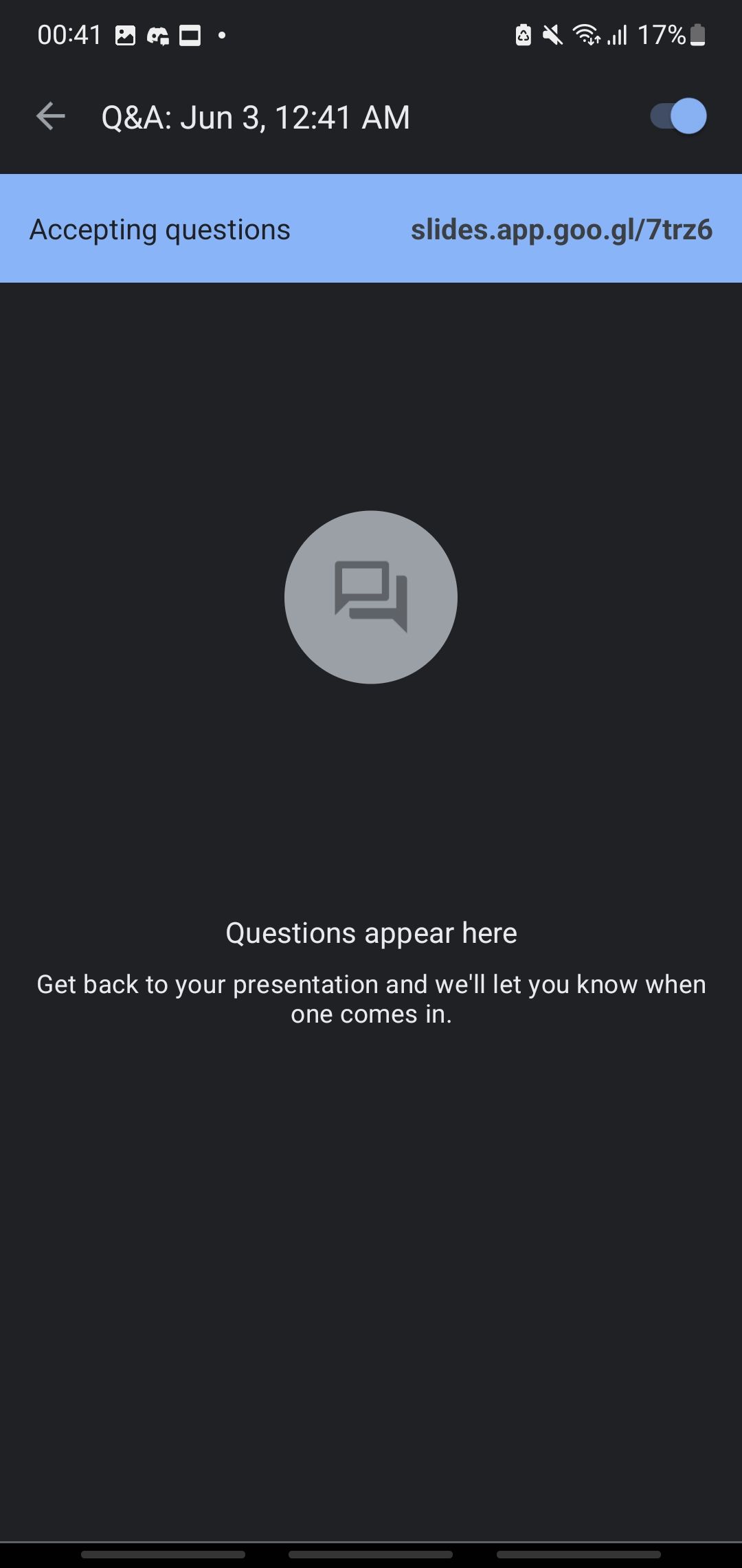 Asking for Questions on the Google Slides Mobile App 3