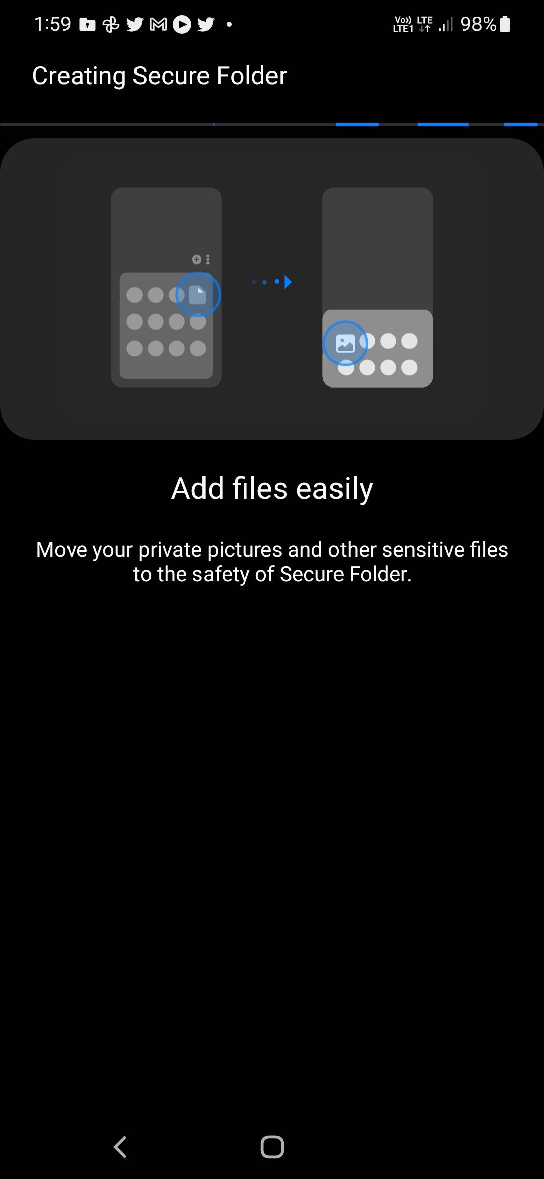 add files to secure folder