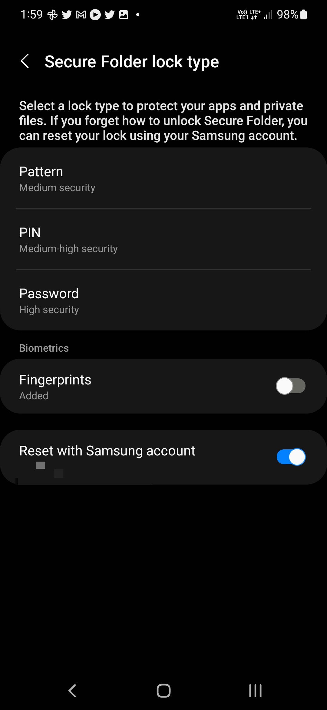 Secure Folder Setup Password
