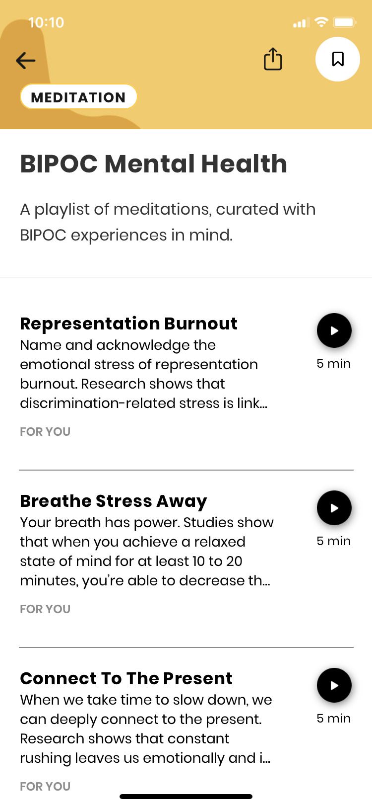 Shine app BIPOC meditation