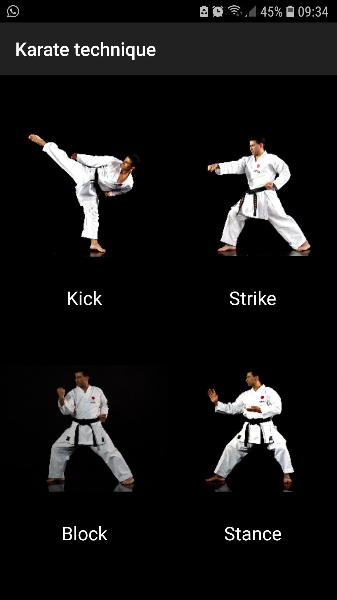 Shotokan Karate technique mobile app