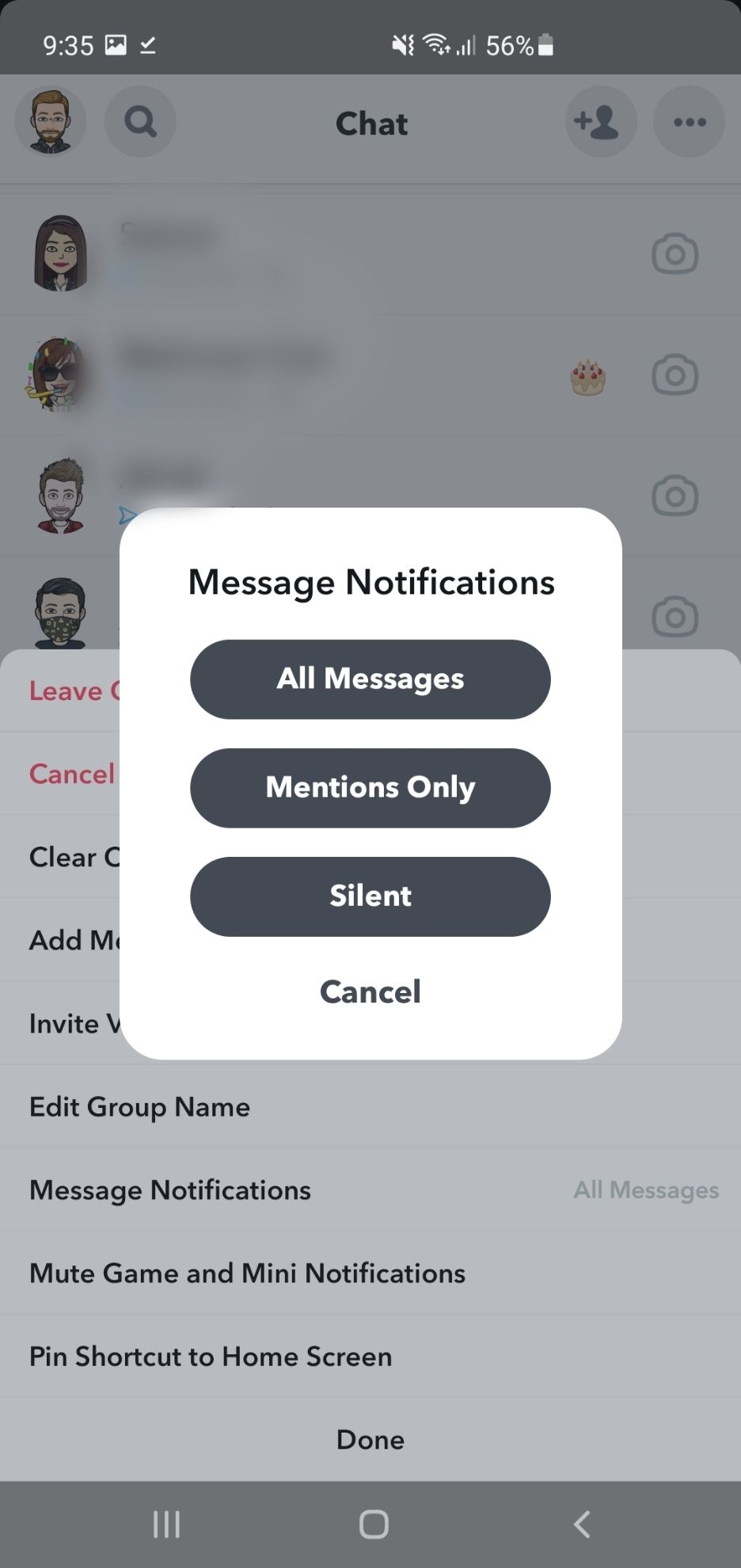 Silent all Message notifications
