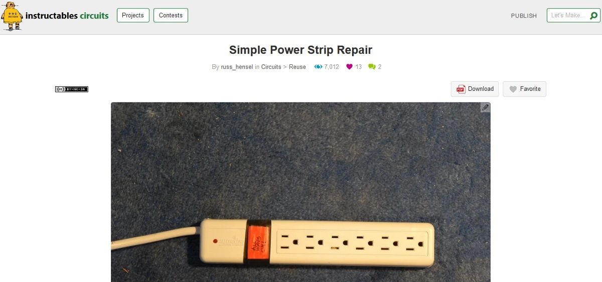 Simple power strip repair project page