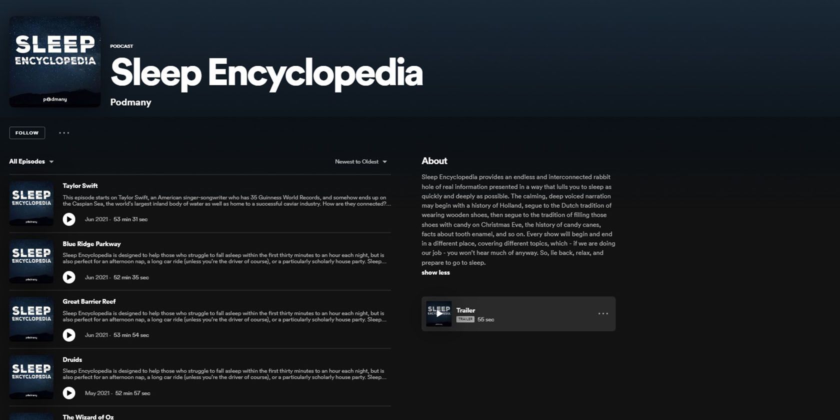 Sleep Encyclopedia Podcast on Spotify