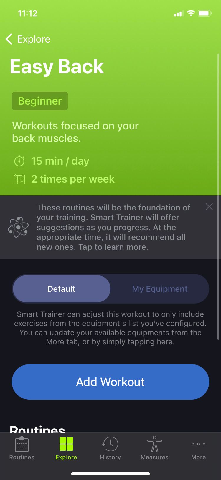 SmartGym easy back routine