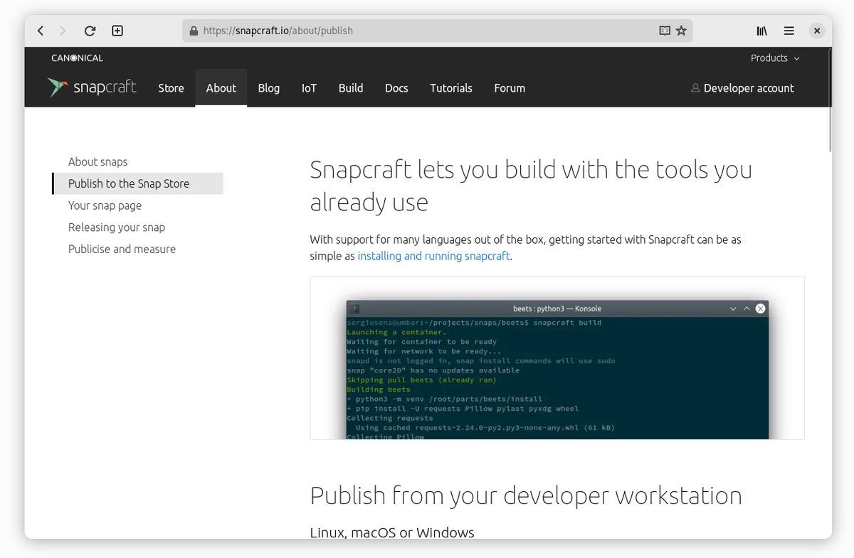 Snap-Store-Publish-App-GNOME-Web