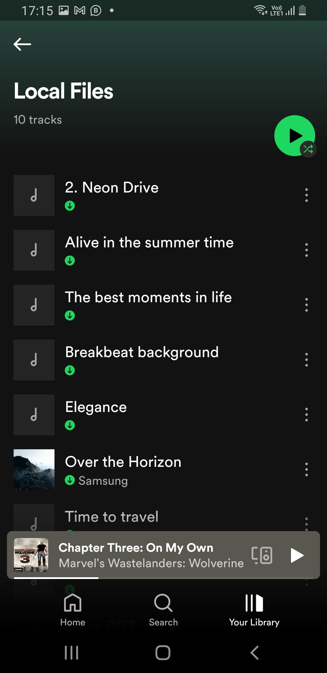 Spotify local files screenshot