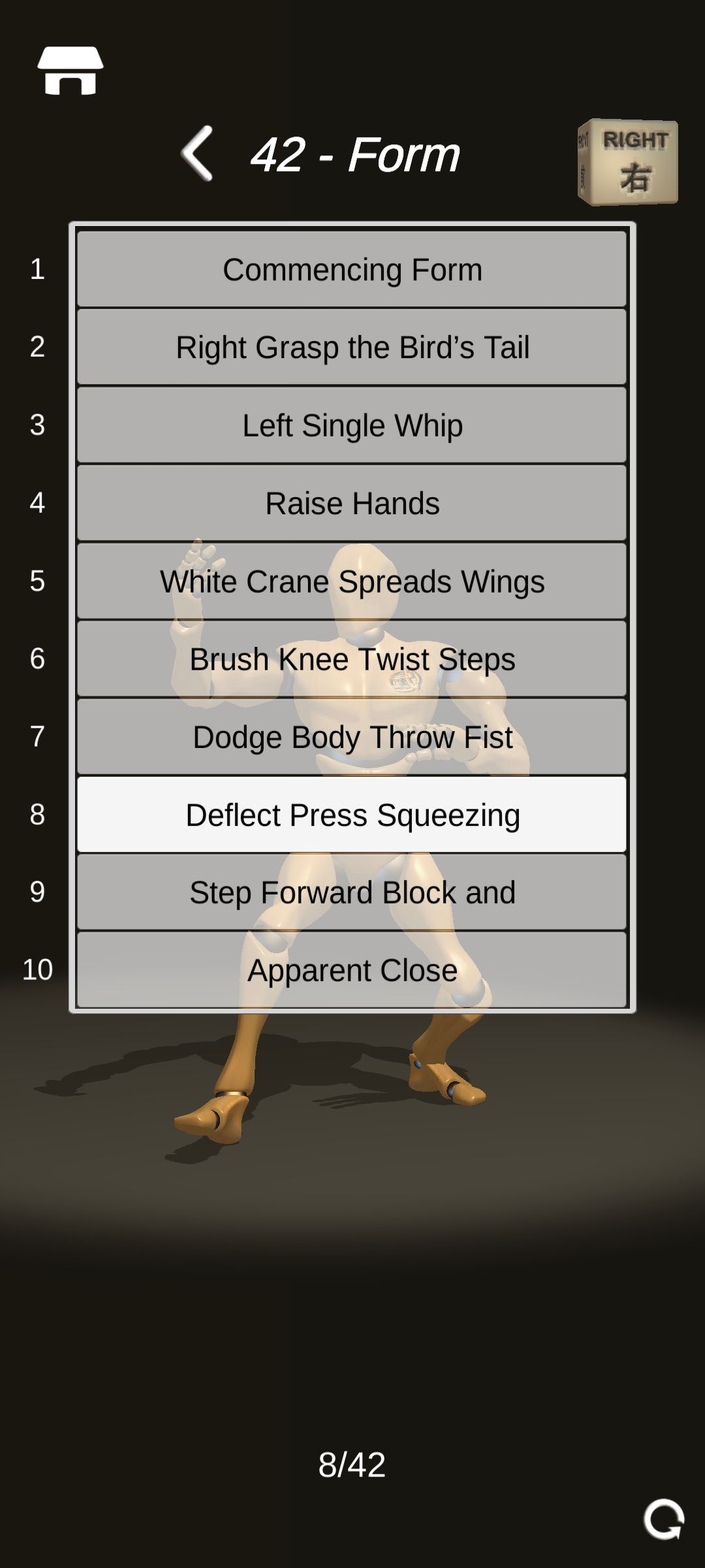 Tai Chi Trainer mobile app 42 form movements