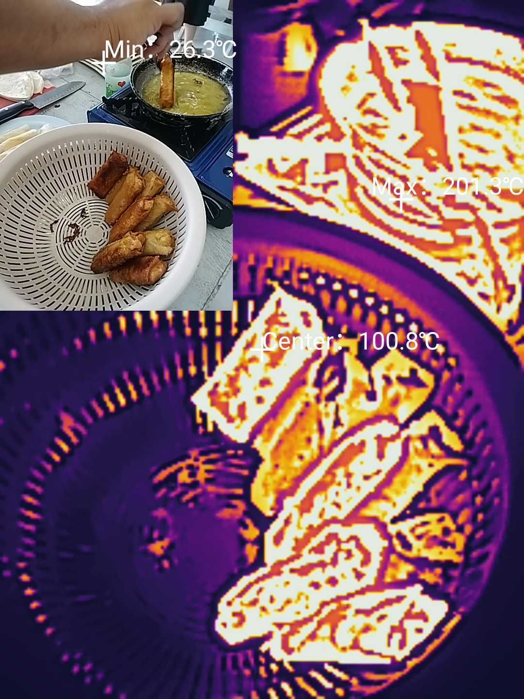 تصویر حرارتی از بسته بندی موز سرخ شده