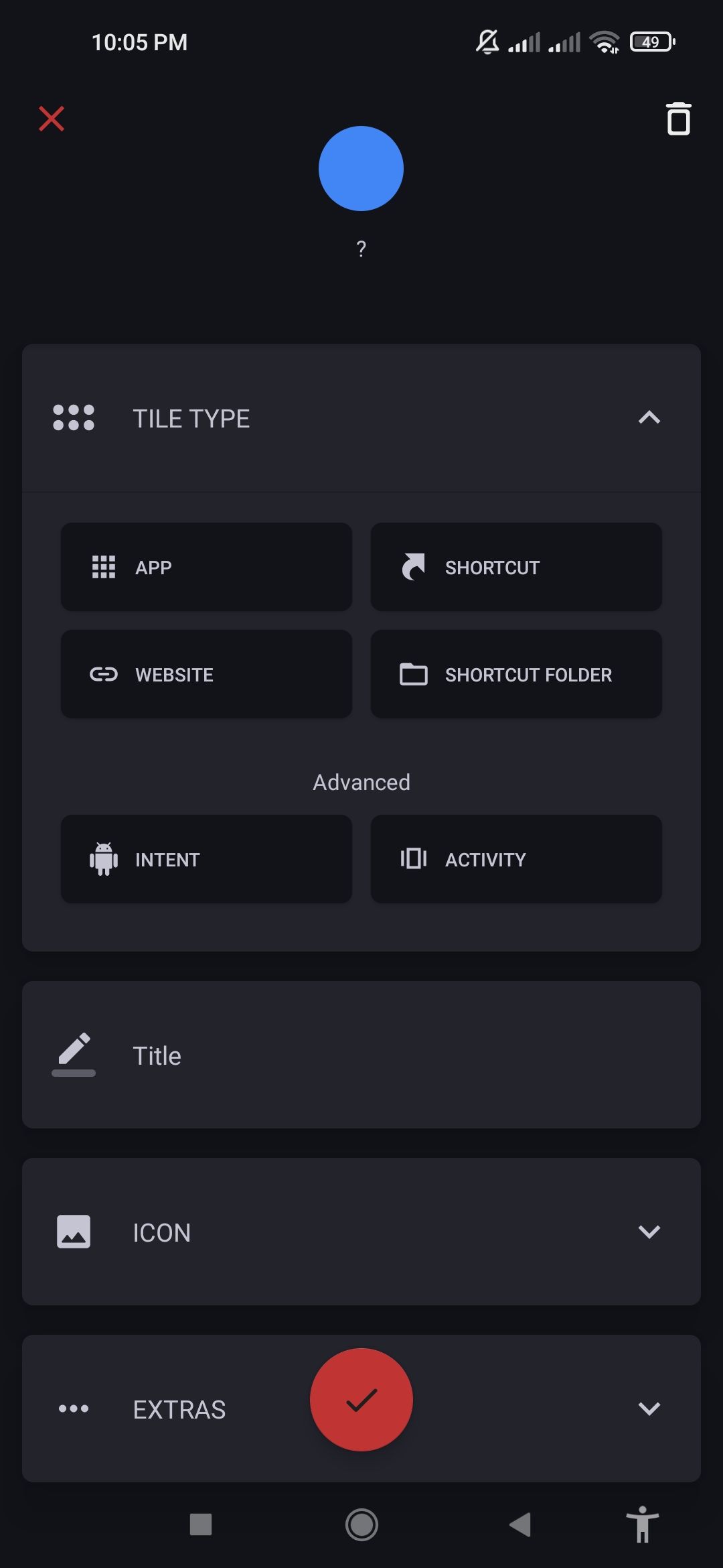 Tile-2 apps settings