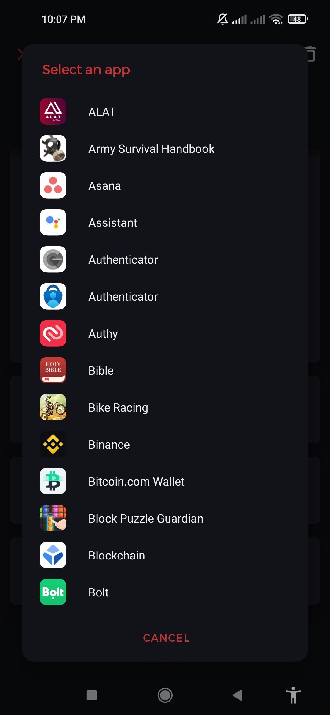 Tile 3 all apps list