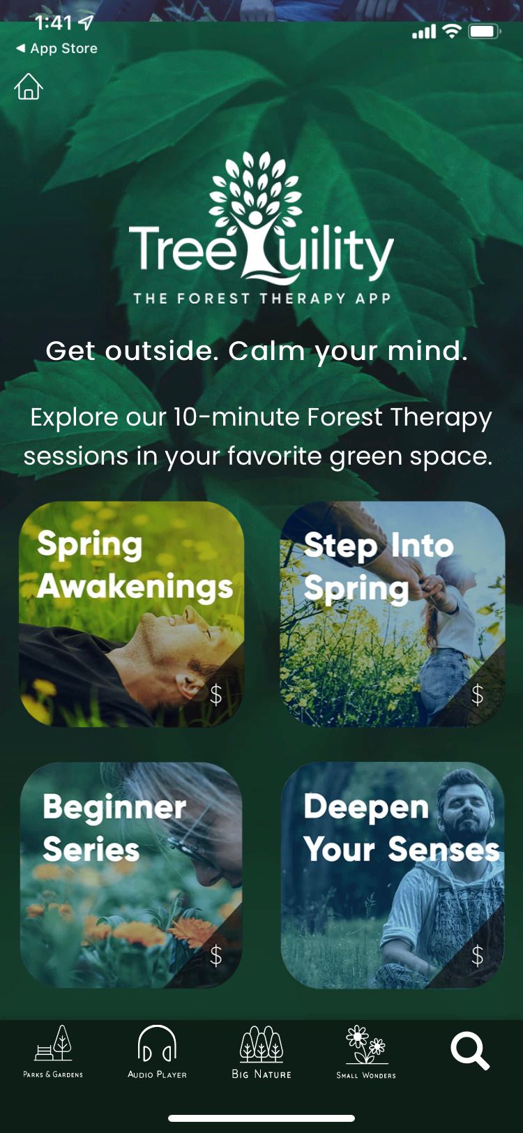 TreeQuility app main screen