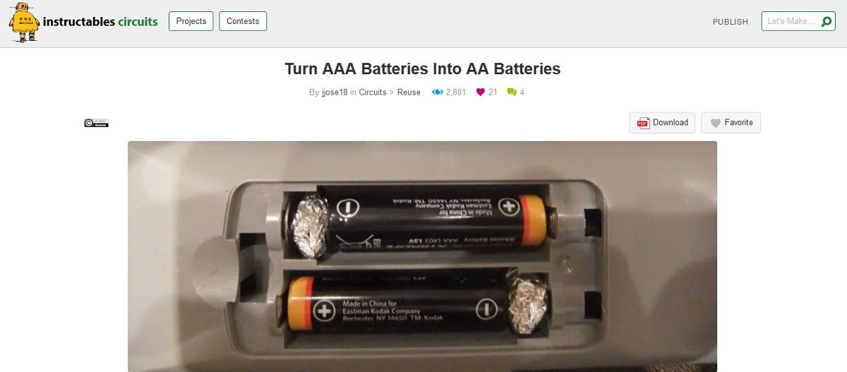 Turn AAA Batteries Into AA Batteries Screengrab