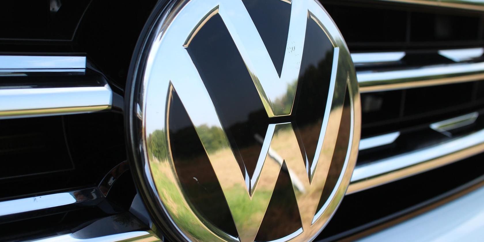 VW logo on the grill of a car