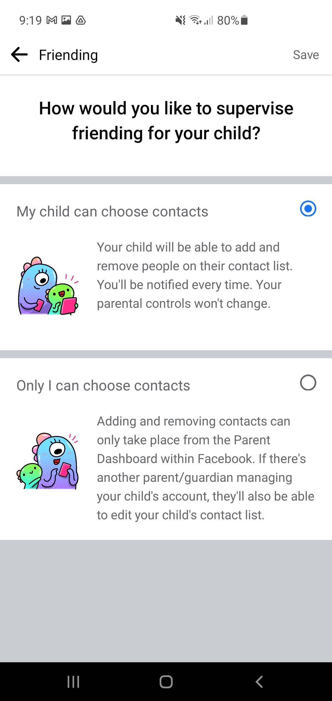 چه کسی می تواند مخاطبین را در Messenger Kids انتخاب کند