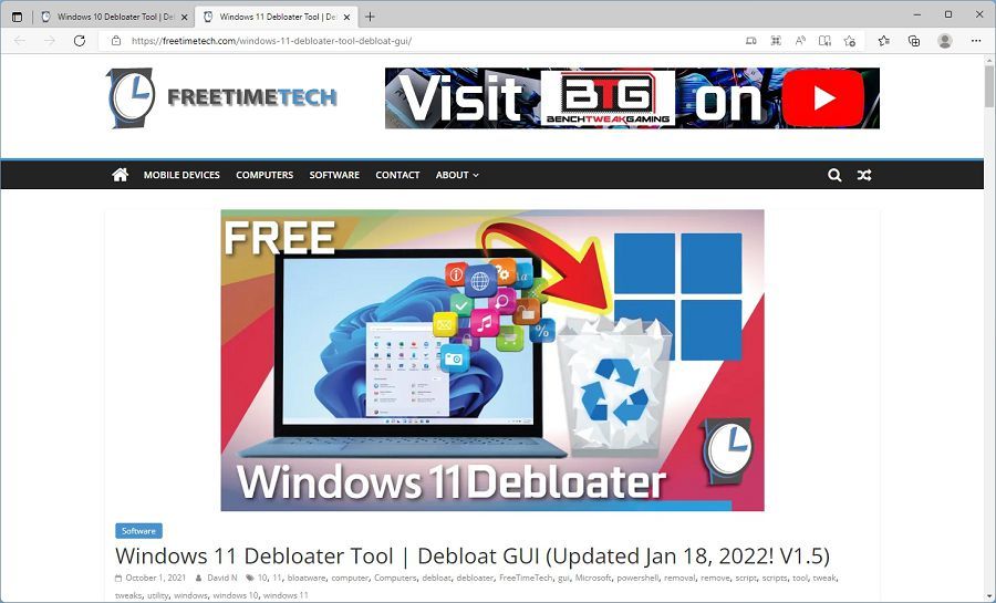 Windows11 Debloater's official site.
