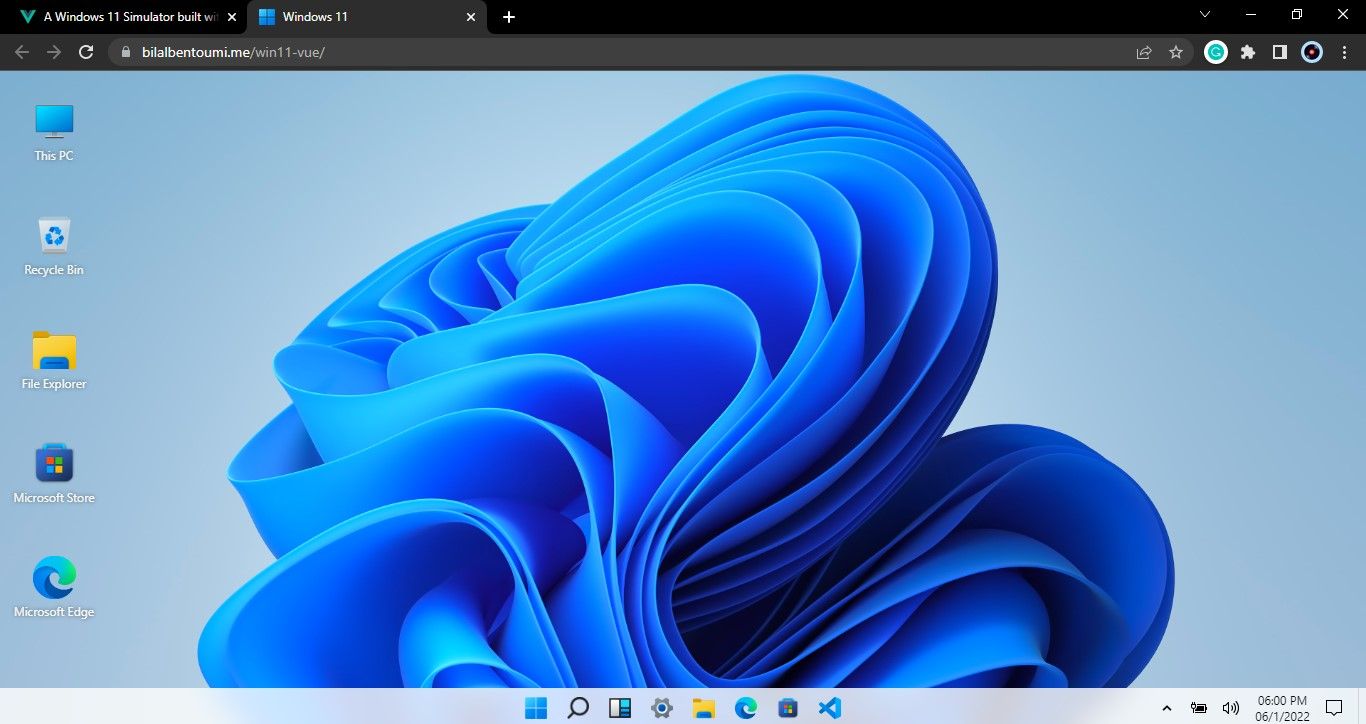 Home Screen on Windows 11 Simulator by Bilal Bentoumi
