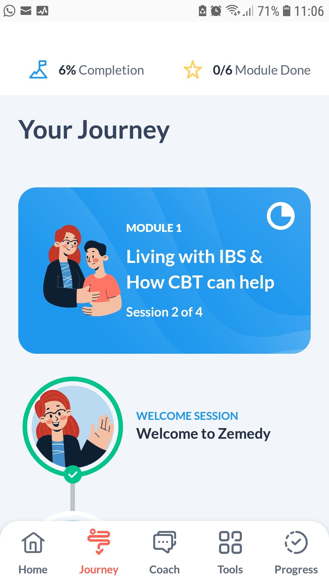 Zemedy mobile app your IBS journey