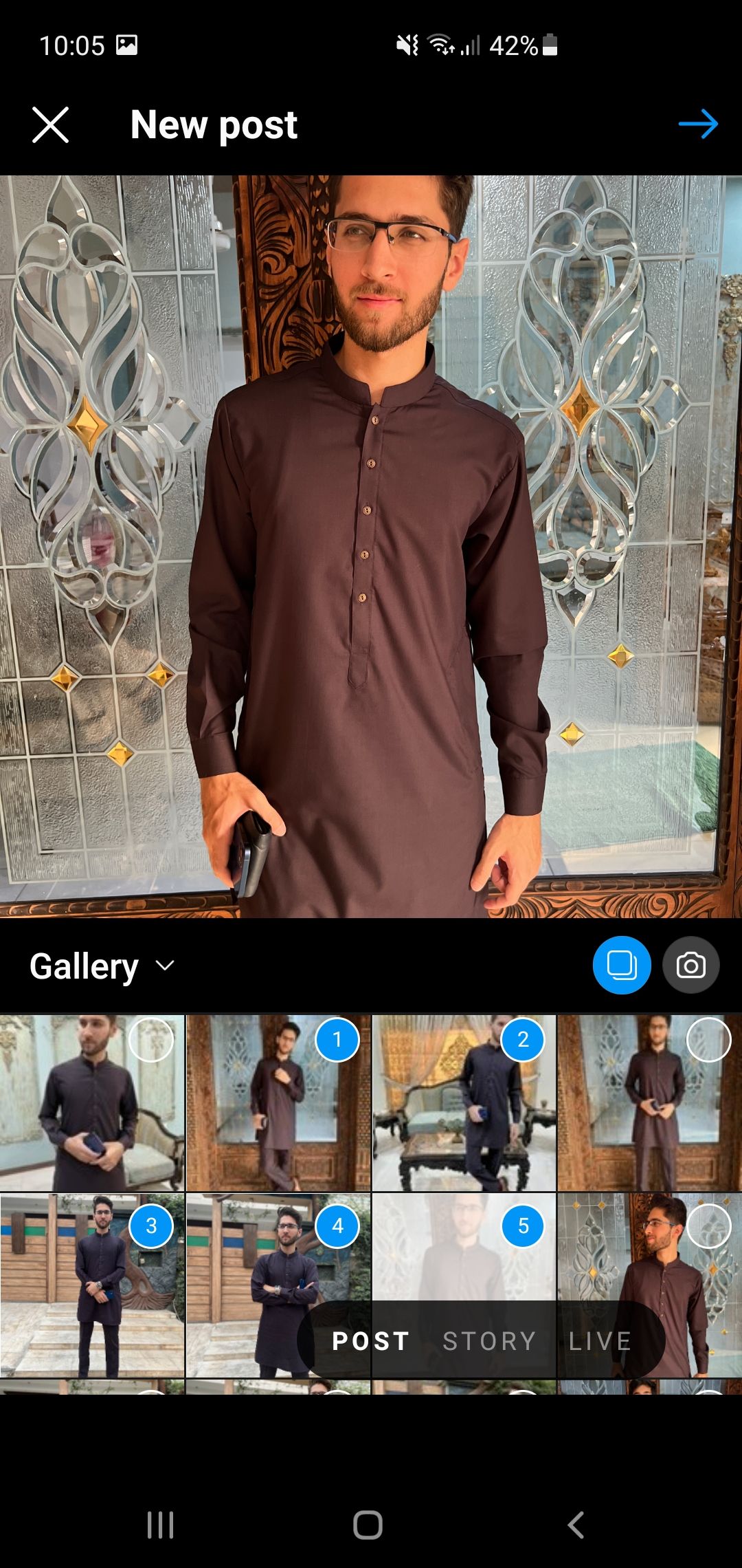 بزرگنمایی چندین تصویر در اینستاگرام