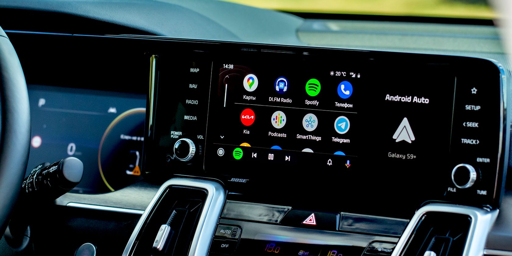 Android Auto on a car infotainment system
