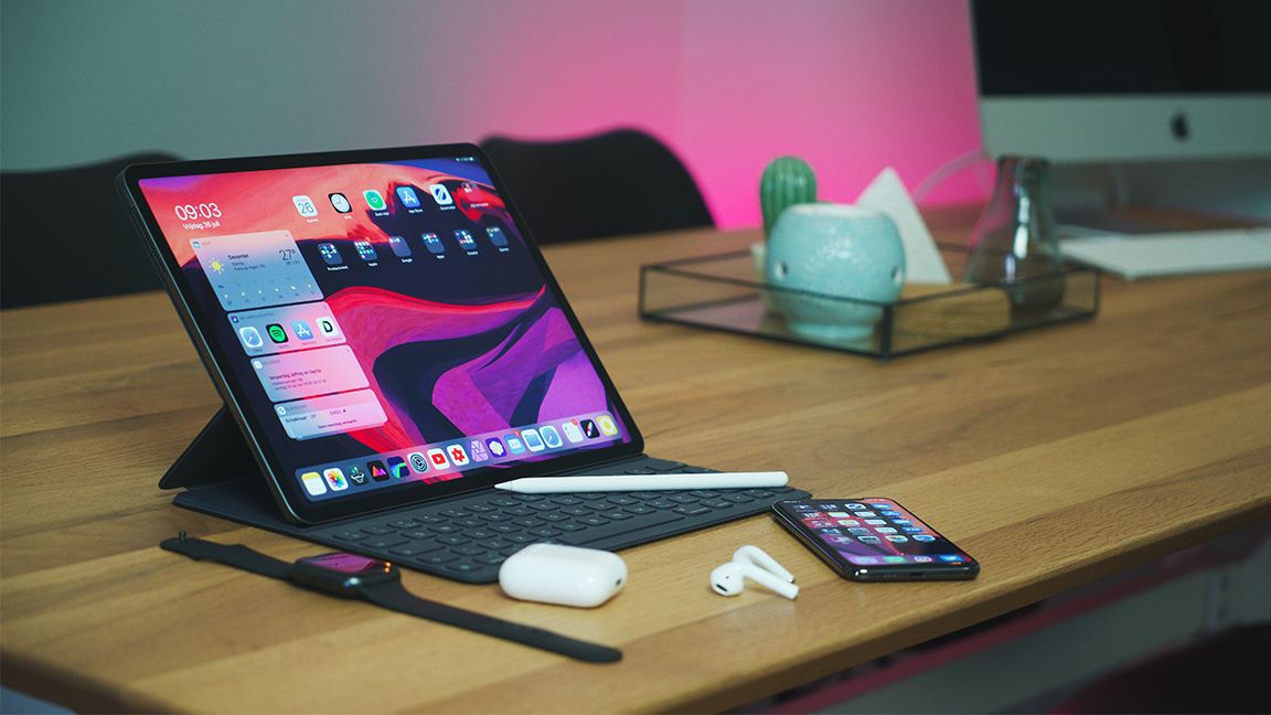 iPad and accessories on a desk