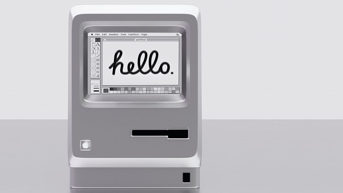 Apple Macintosh on white background