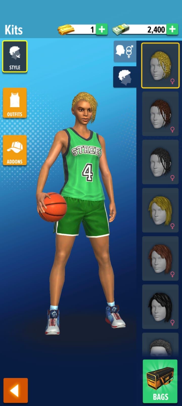 basketball stars mobile game customizing player
