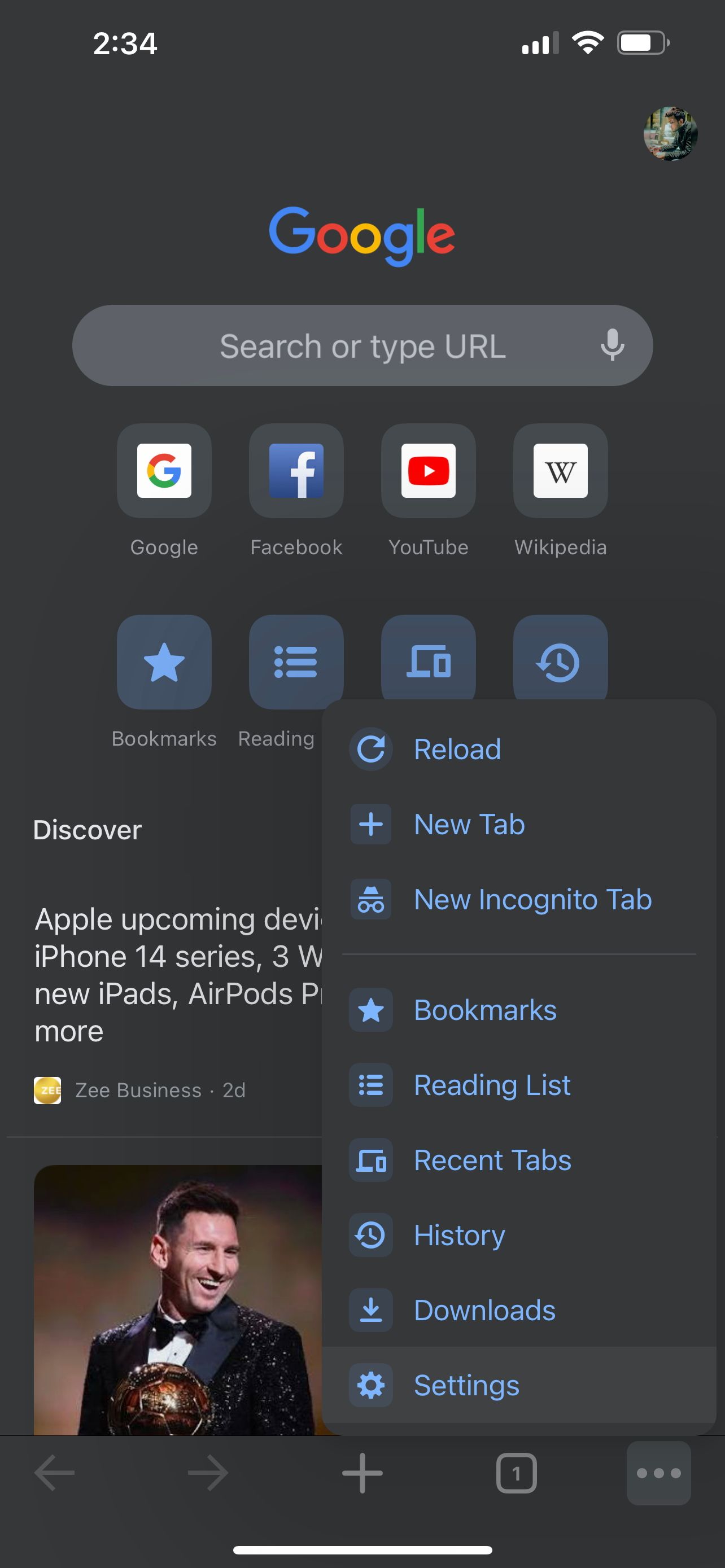 Chrome app settings