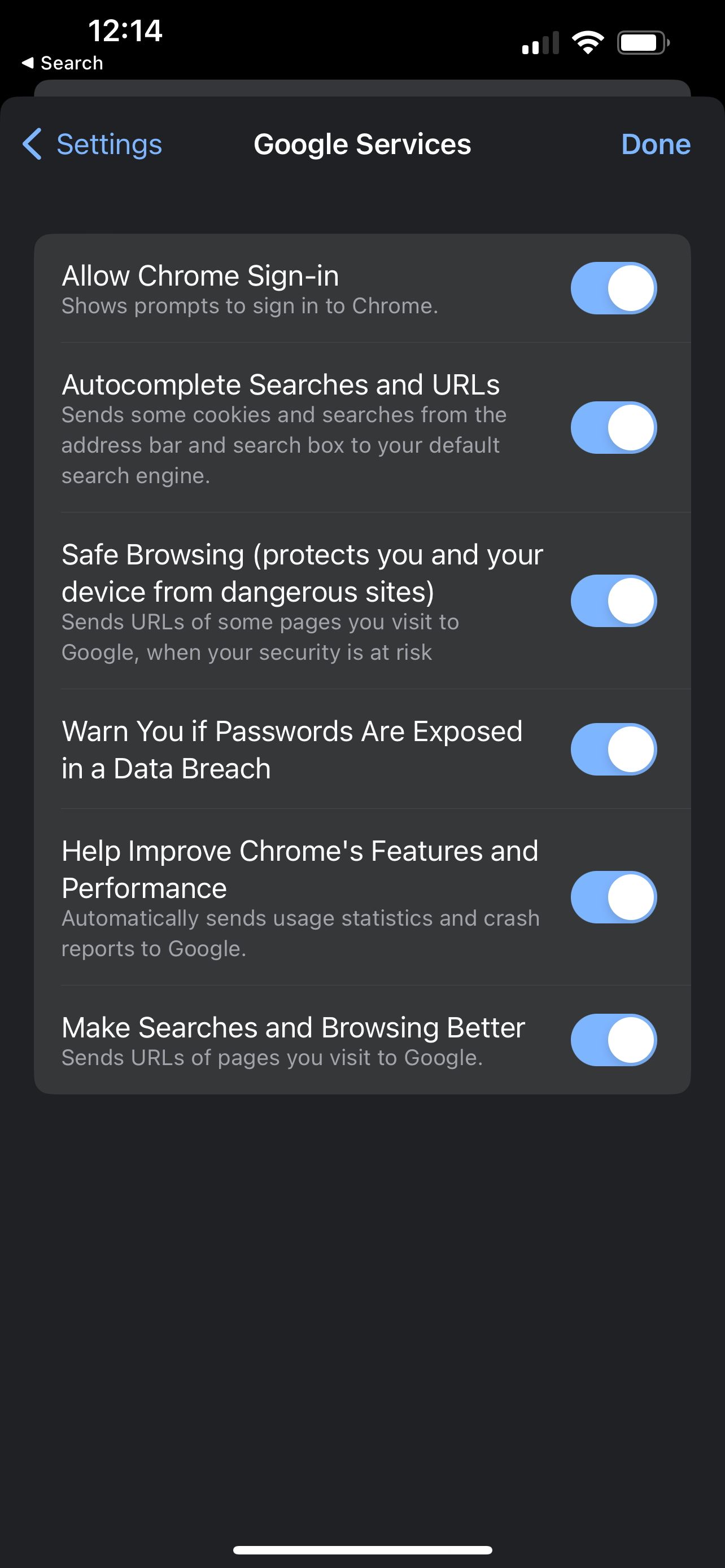 Chrome Safe Browsing in iOS